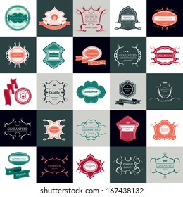 Labels In Retro Style Isolated On Backgrounds. Vector Illustration, Graphic Design Editable For Design