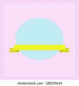 Labels in retro vintage design  on pink background