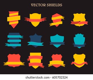 labels and ribbon retro style set. Vector