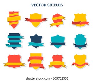 labels and ribbon retro style set. Vector