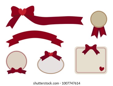 labels and ribbons for valentine