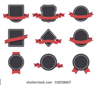 Labels and ribbons vector set. Design elements 