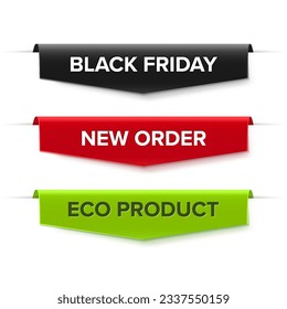 Labels set. Black friday, new order and eco product tags