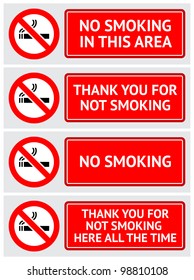 Labels set No smoking stickers