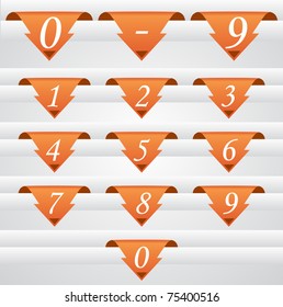 labels set with numbers, vector illustration
