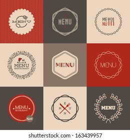 Labels' set for restaurant menu design