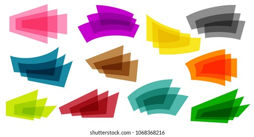 Labels set vector illustration. Transparent tags collection
