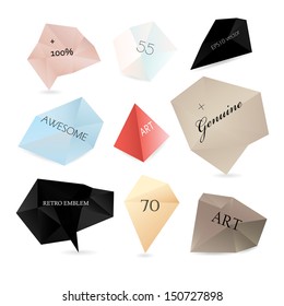 Labels set of vectors, modern style. Abstract futuristic design collection bubbles, vector 