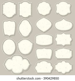 Labels shapes for all design. Blank labels set. Tag silhouettes collection 