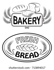 Labels and signs for bakery and bread shop.  