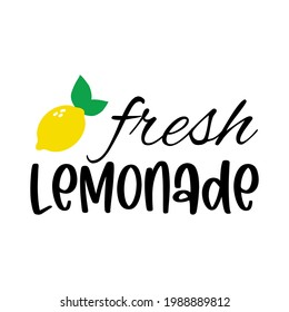 Labels and signs of fresh lemonade with lemon. Vector illustrations for graphic and web design, for stand, restaurant and bar, menu.