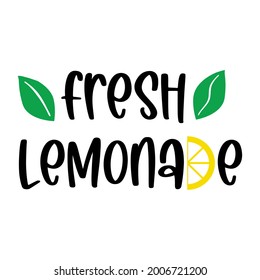 Labels and signs of fresh lemonade with lemon. Vector illustrations for graphic and web design, for stand, restaurant and bar, menu.