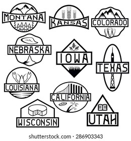 labels of states and landmarks of usa