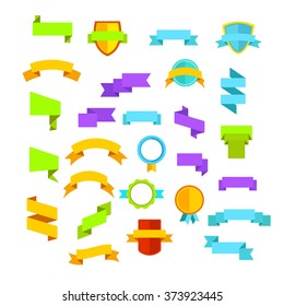Labels Stickers Banners Tags Banners vector design collection in flat style with bright colors