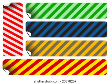 Labels and stickers with stripes
