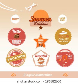  labels for summer with sunrise