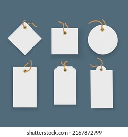 Labels tags big set, vintage stickers many shapes, for card making, scrapbook, Christmas gift, old paper frames, vector illustration