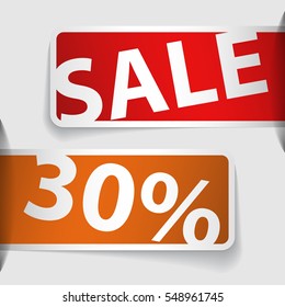 Labels with text sale 30%