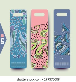 Labels vector with background.Strips background. Vector Design banners.Hand drawn illustration and place for your text.Tag can be used for clothing, cosmetics and foods.