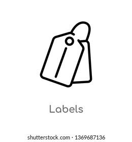 labels vector line icon. Simple element illustration. labels outline icon from user interface concept. Can be used for web and mobile