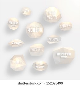 Labels vector set, modern style. Abstract white design bubbles collection, vector.