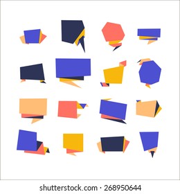 Labels vector set, modern style. Abstract futuristic design banners collection, vector.