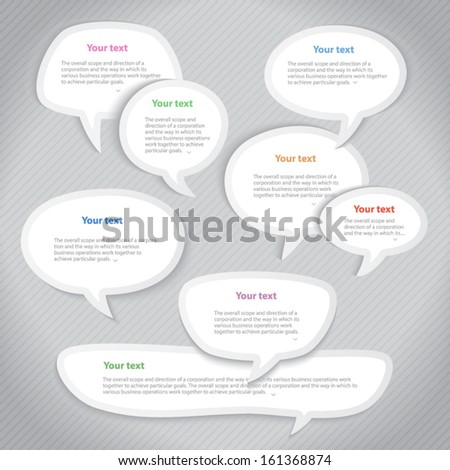 Labels vector set, modern style. Abstract futuristic design bubbles collection, vector.
