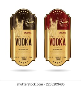 Labels for vodka with wheat vector stock illustration