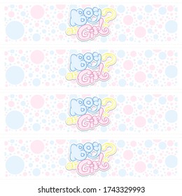 Labels for water bottles. Can be used like poster for gender reveals party, for t-shirt print, fashion print design, wear, decoration, baby shower celebration, greeting and invitation card.
