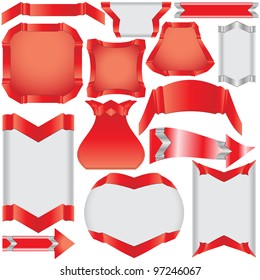 Labels and web ribbons set, isolated