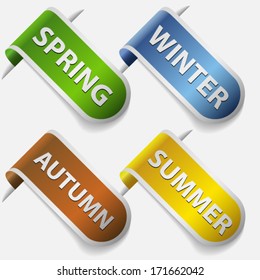 Labels with word: spring, summer, autumn and winter