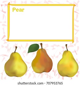Label,sticker,tag design with pear and frame for price