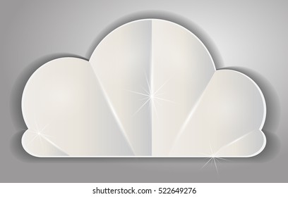 Label-tag with lace in the form of volumetric clouds in vector design