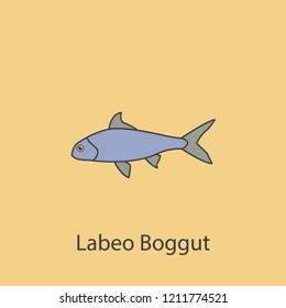 labeo boggut 2 colored line icon. Simple purple and gray element illustration. labeo boggut concept outline symbol design from fish set