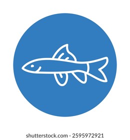 Labeo fish color line icon.Tropical fish. Editable stroke