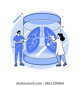 Lab-grown organs abstract concept vector illustration. Laboratory-grown stem cells, bioartificial organs, artificial human body parts, growing transplant in lab, bio-engineering abstract metaphor.