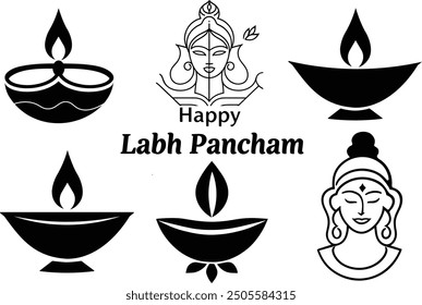 Labh pancham candles vector , vector design .