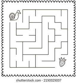 Labirint with enter and exit. Maze vector kids game. Round or square shape. Printable worksheet for kids. Early education practice.
