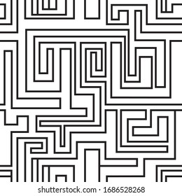 Labirinth endless vector. Retro wallpaper with lines. Dynamic seamless pattern.