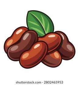 lablab beans on white background