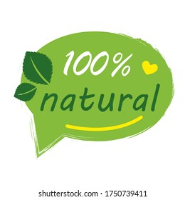 Lable for natural products. Vector lable EPS 10