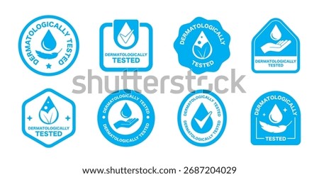 Lable set of the dermatologically tested icon