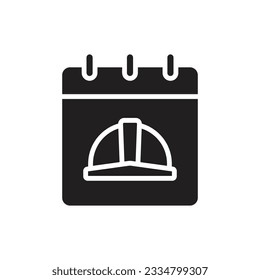 Labor Calendar Filled Icon Vector Illustration