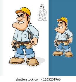 Labor Construction Builder Mascot Cartoon