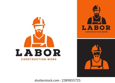 The "labor construction logo" is a design asset suitable for construction companies or contractors looking for a logo that represents labor and construction.