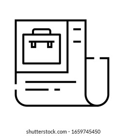 Labor contract line icon, concept sign, outline vector illustration, linear symbol.