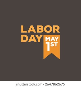 Labor Day 1st May Label Design on Brown Background | Workers’ Day Vector Badge Illustration