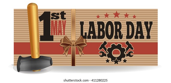 Labor Day. 1st May. Template flyer for the International Workers Day. Vector illustration