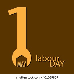 Labor Day 1st May wrench logo Poster