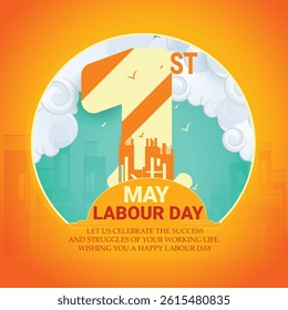 Labor Day( 1st May)big Poster,banner illustration sketch With A Group Of People Of Different Occupations With abstract Background 